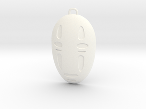 No Face Pendant in White Processed Versatile Plastic