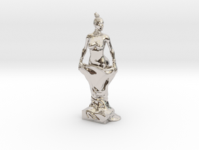 Kim Kardashian sculpture in Rhodium Plated Brass