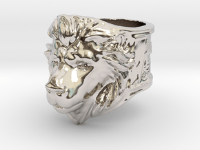 Wilds of Organica - Lion Ring (size 8) in Rhodium Plated Brass