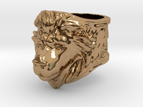Wilds of Organica - Lion Ring (size 8) in Polished Brass