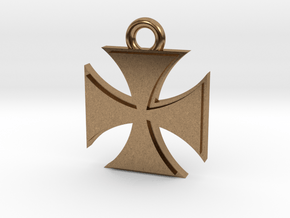 Iron Cross Pendant in Natural Brass