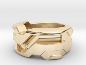 US5 Ring XXI: Tritium (Silver) in 14k Gold Plated Brass