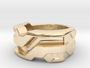 US5.5 Ring XXI: Tritium (Silver) in 14k Gold Plated Brass