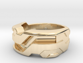 US7.5 Ring XXI: Tritium (Silver) in 14k Gold Plated Brass