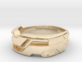 US14.5 Ring XXI: Tritium (Silver) in 14k Gold Plated Brass