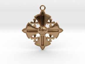Jerusalem Cross Pendant  in Polished Brass