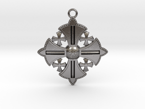 Jerusalem Cross Pendant  in Polished Nickel Steel