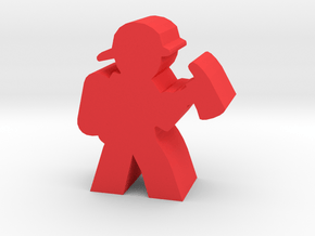 Firefighter Meeple With Axe in Red Processed Versatile Plastic