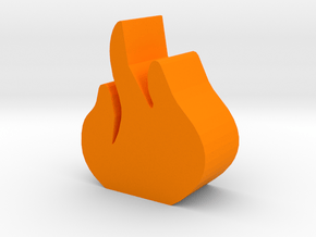 Game Piece, Flame Token in Orange Processed Versatile Plastic