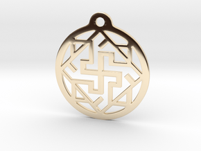 Swasthik / Kolam Pendant in 14k Gold Plated Brass