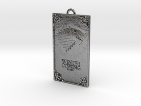 Game of Thrones - Stark Pendant in Fine Detail Polished Silver