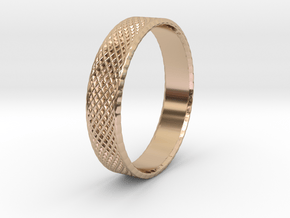 0102 Lissajous Figure Ring (Size10, 19.8mm) #003 in 14k Rose Gold Plated Brass
