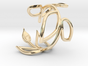 Vine Ring size 7.5 in 14k Gold Plated Brass