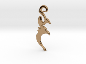 Crescent Moon Pendant in Polished Brass