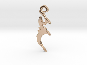 Crescent Moon Pendant in 14k Rose Gold Plated Brass