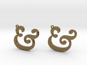 Ampersand Earrings (Caslon Pro Italic) in Polished Bronze
