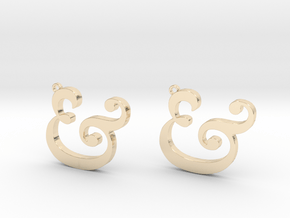 Ampersand Earrings (Caslon Pro Italic) in 14k Gold Plated Brass