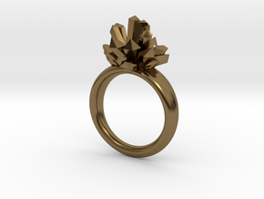 Crystal Ring in Polished Bronze