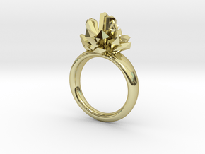 Crystal Ring in 18k Gold Plated Brass