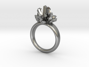 Crystal Ring in Natural Silver