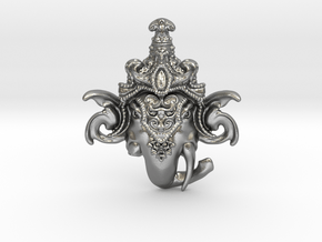 Extremely Detailed Decorative Lord Ganesha Head Pe in Natural Silver