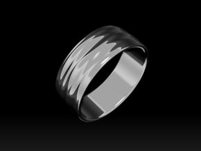 Ripple Ring No.2 in Rhodium Plated Brass