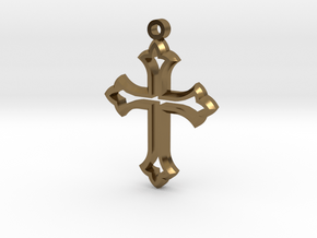 Faceted Cross in Polished Bronze