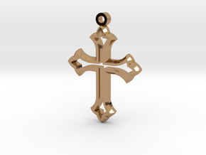 Faceted Cross in Polished Brass