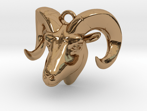 Ram head pendant in Polished Brass