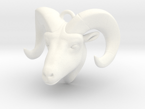Ram head pendant in White Processed Versatile Plastic
