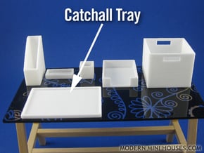 Office: Catchall Tray 1:12 scale in White Processed Versatile Plastic