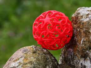 Knotted Star Ball in Red Processed Versatile Plastic