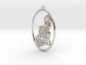 Earring / Pendant - Elephant  in Platinum