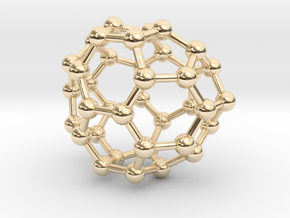 0093 Fullerene c38-12 c2v in 14k Gold Plated Brass