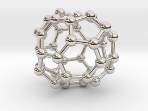 0094 Fullerene c38-13 c2 in Rhodium Plated Brass