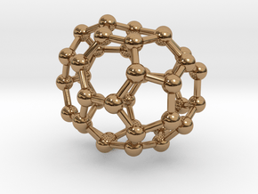 0096 Fullerene c38-15 c2v in Polished Brass