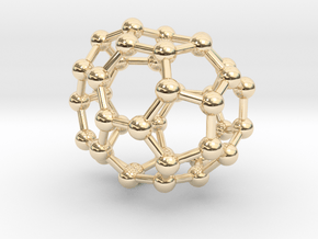 0096 Fullerene c38-15 c2v in 14k Gold Plated Brass