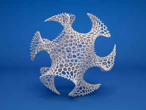 Spherical Voronoi - Gyroid in White Natural Versatile Plastic