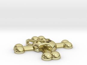 Skull and Crossbones Pendant in 18k Gold Plated Brass