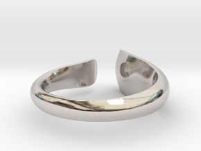Tactile Flame - Size 7 in Rhodium Plated Brass