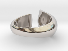 Tactile Bold Flame - Size 7 in Rhodium Plated Brass