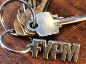 FYPM Keychain  in Polished Bronzed Silver Steel
