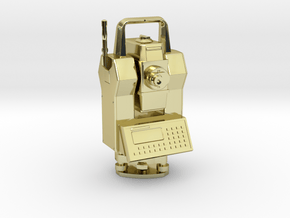 Geodimeter 600 robot key fob 1.5" in 18k Gold Plated Brass