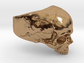 Yorick Memento Mori Skull Ring size 6 in Polished Brass