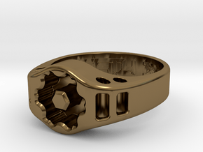 US13 Ring XIX: Tritium (Silver) in Polished Bronze