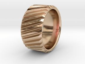 Gear Cog Fashion Ring Size 10 in 14k Rose Gold Plated Brass