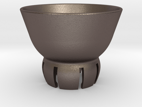 CUPTOP in Polished Bronzed Silver Steel