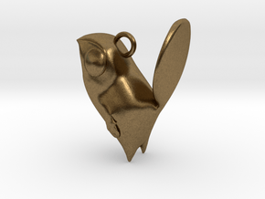 New Zealand Fantail charm in Natural Bronze