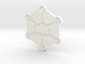 Keychain / pendant with Storj.io logo in White Processed Versatile Plastic