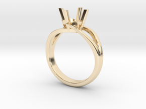 Solitaire Engagement Ring w/Split Band in 14K Yellow Gold